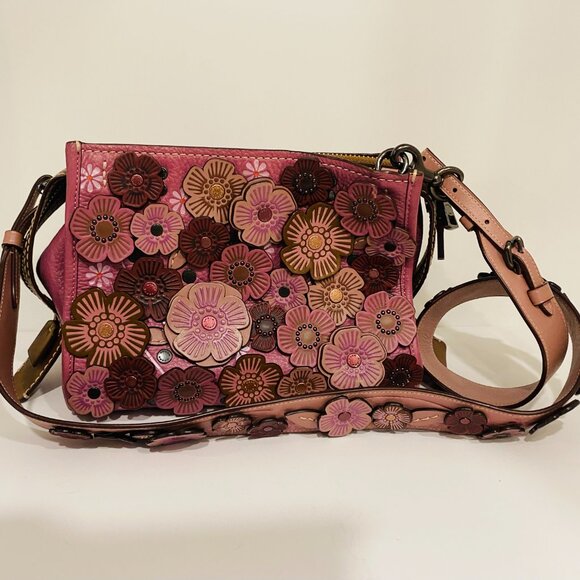 Coach Rogue Bag 25 Color Dragon fruit Tea Rose Design Comes With Dust Bag - Picture 3 of 9